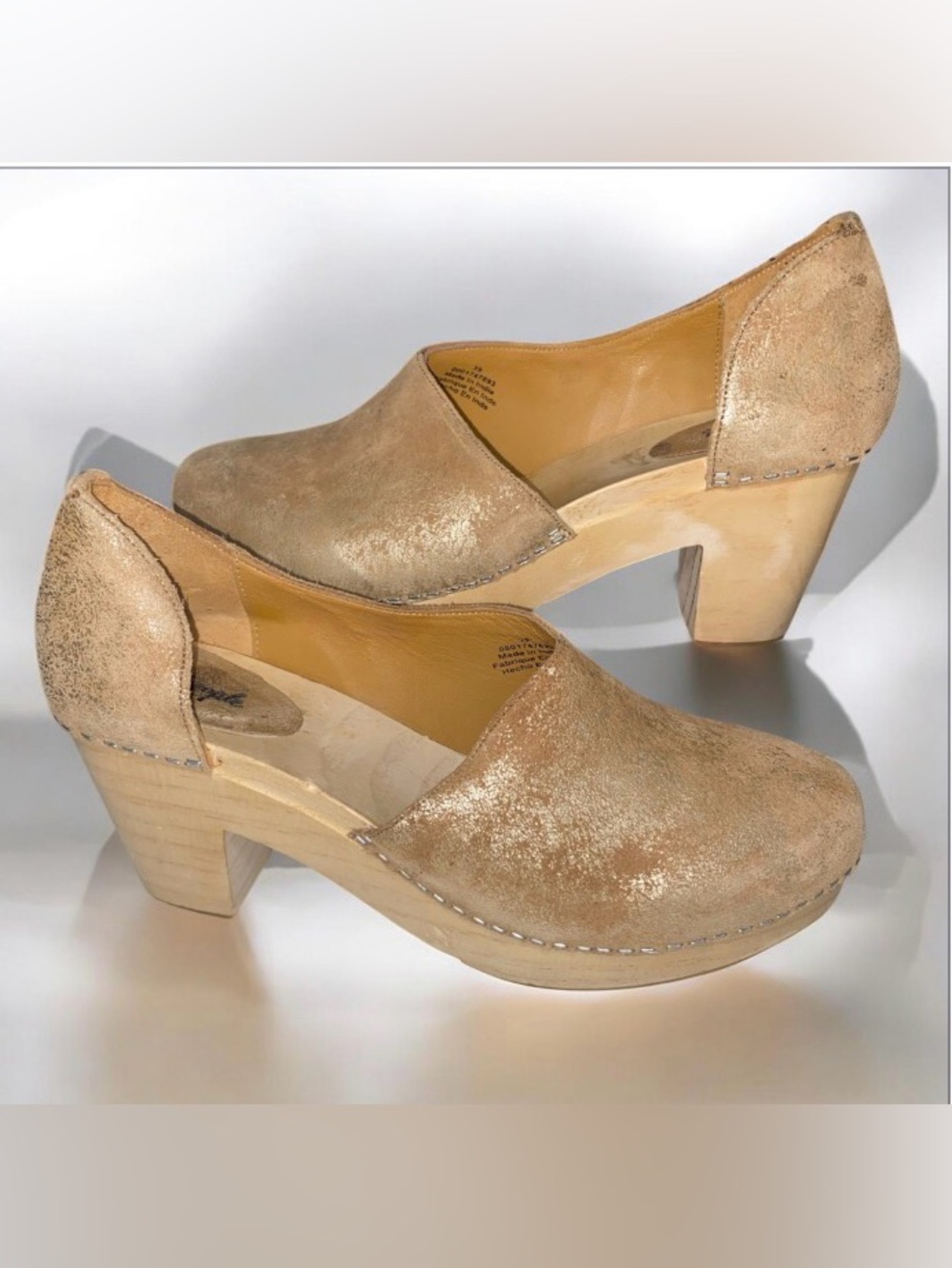 Free People Leather Monroe clogs in brushed copper 39 sz 8.5